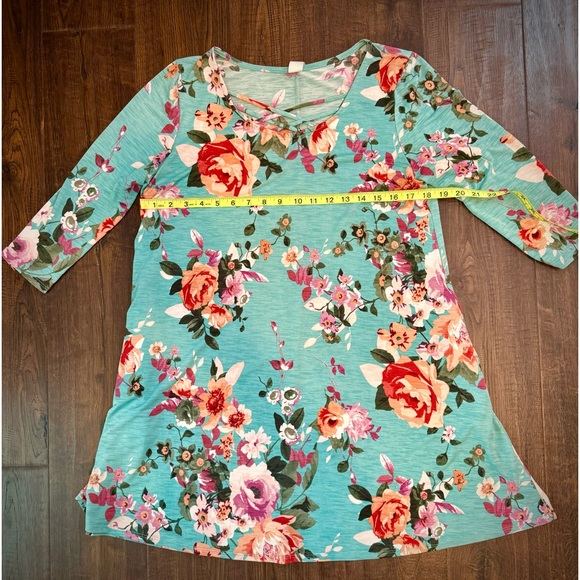 HoneyMe Tunic Length Floral Dress/Top - Picture 4 of 6